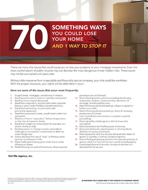 70- something ways to lose your home